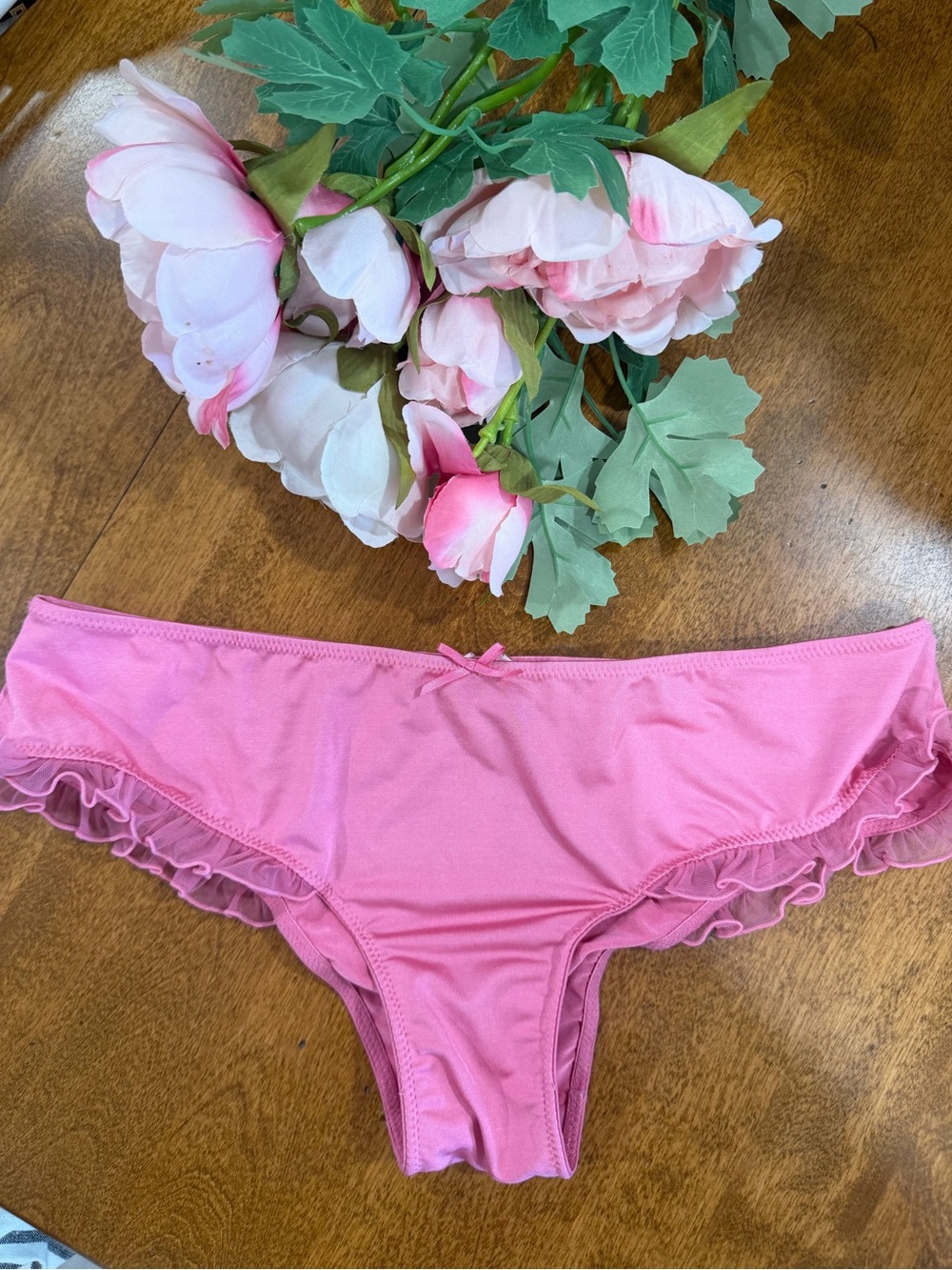 Vintage Victoria's Secret Sexy Little Things Pink Satin Mermaid Panty Sz M
